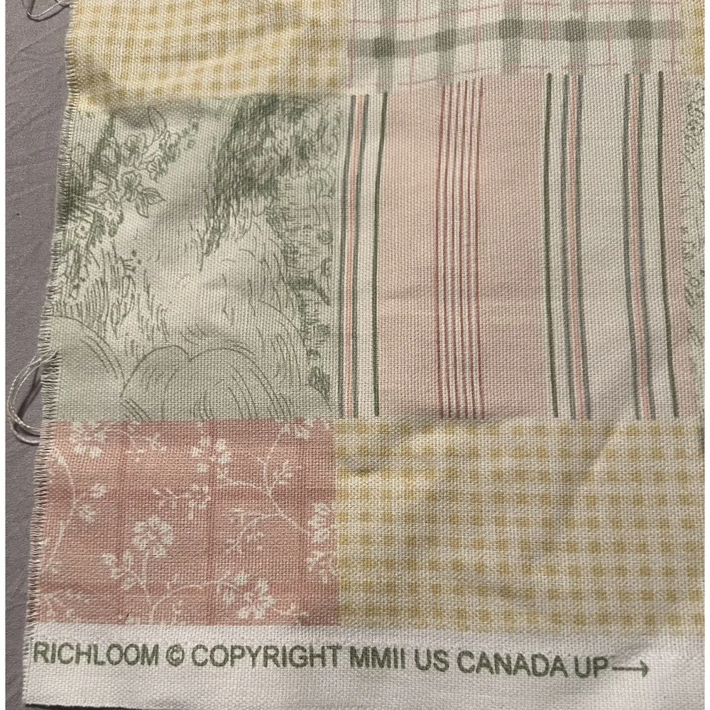 John Wolf Richloom Nursery Rhyme Patchwork Fabric Humpty Dumpty Pastel MMII Pink